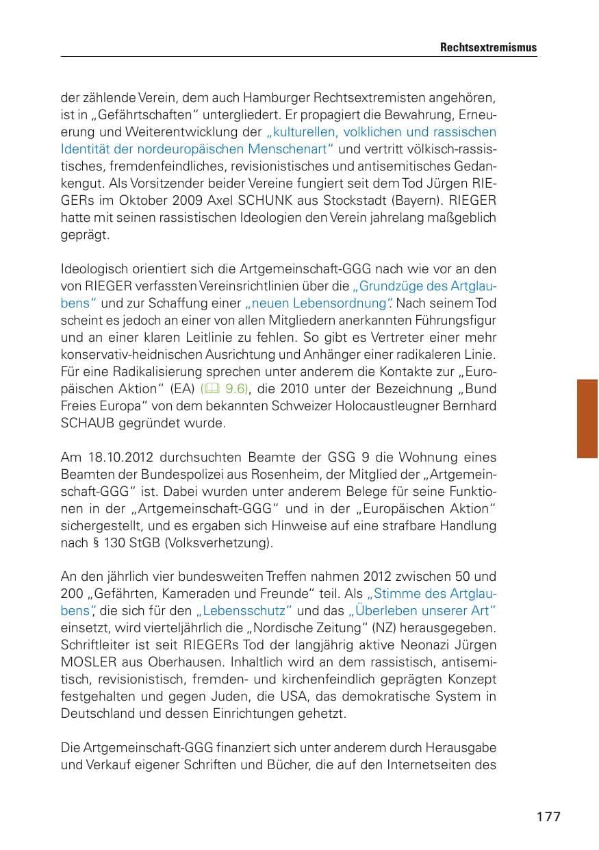 Seite 178 des Verfassungsschutzbericht 2012 Hamburg