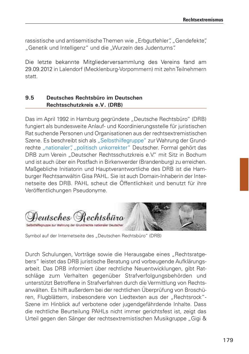 Seite 180 des Verfassungsschutzbericht 2012 Hamburg