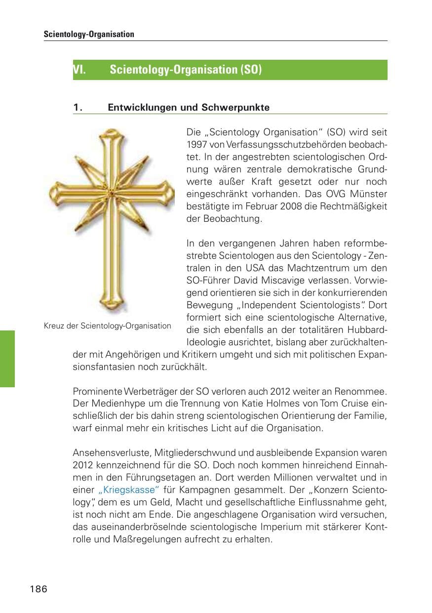 Seite 187 des Verfassungsschutzbericht 2012 Hamburg