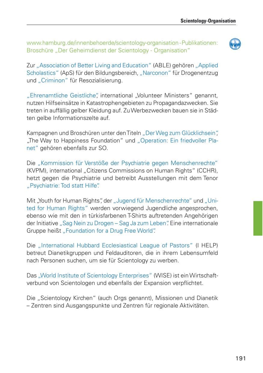 Seite 192 des Verfassungsschutzbericht 2012 Hamburg