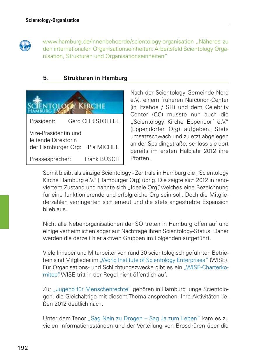 Seite 193 des Verfassungsschutzbericht 2012 Hamburg