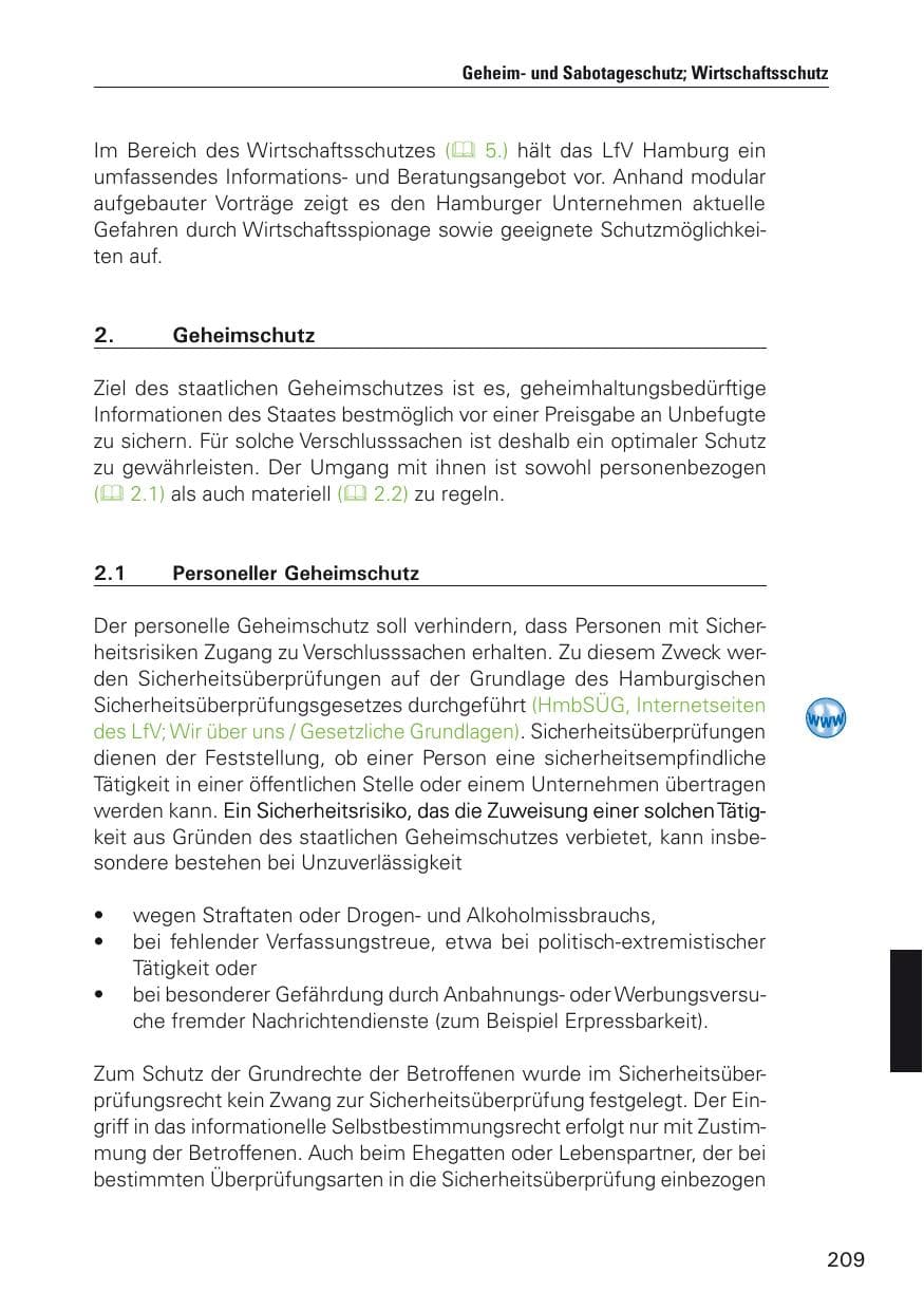 Seite 210 des Verfassungsschutzbericht 2012 Hamburg