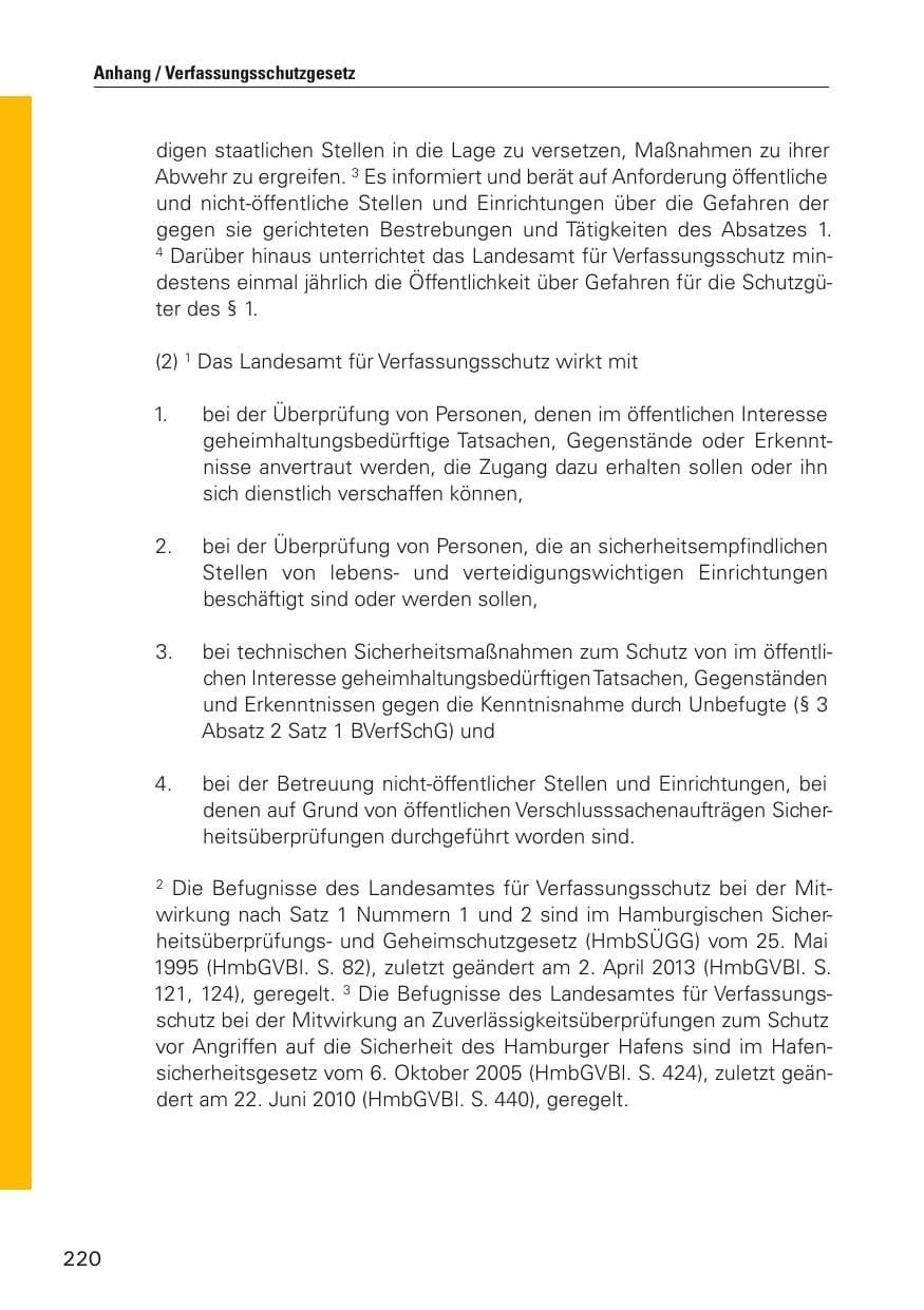 Seite 221 des Verfassungsschutzbericht 2012 Hamburg