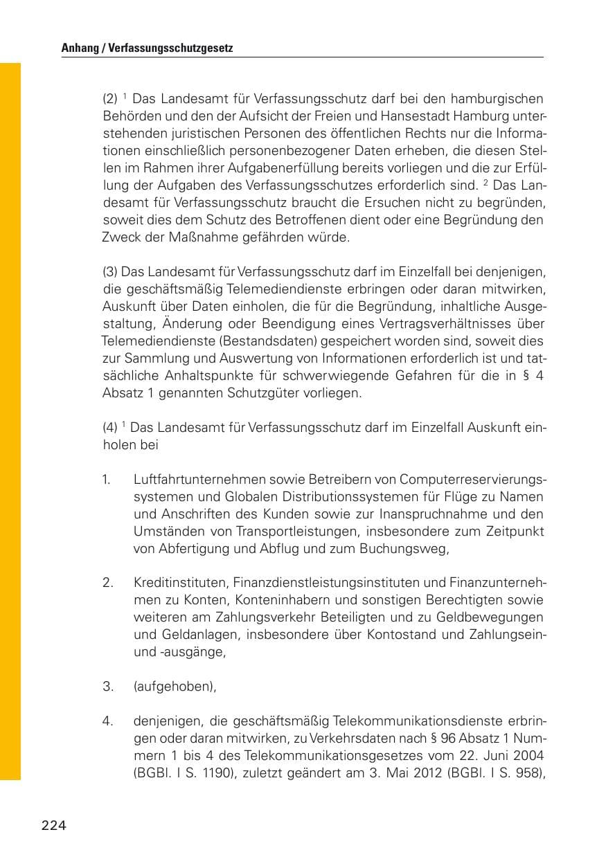 Seite 225 des Verfassungsschutzbericht 2012 Hamburg