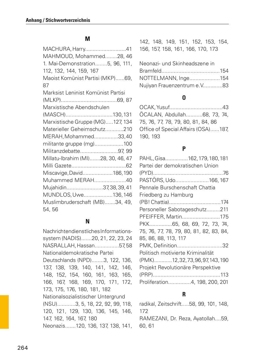 Seite 265 des Verfassungsschutzbericht 2012 Hamburg