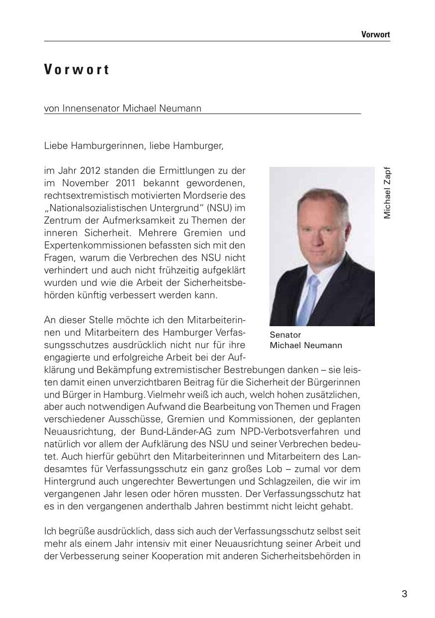 Seite 4 des Verfassungsschutzbericht 2012 Hamburg