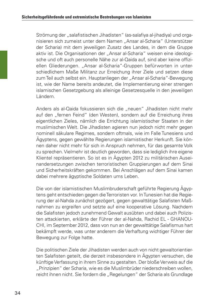 Seite 35 des Verfassungsschutzbericht 2012 Hamburg