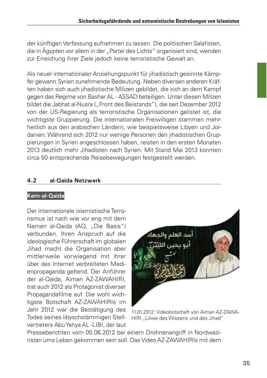 Seite 36 des Verfassungsschutzbericht 2012 Hamburg