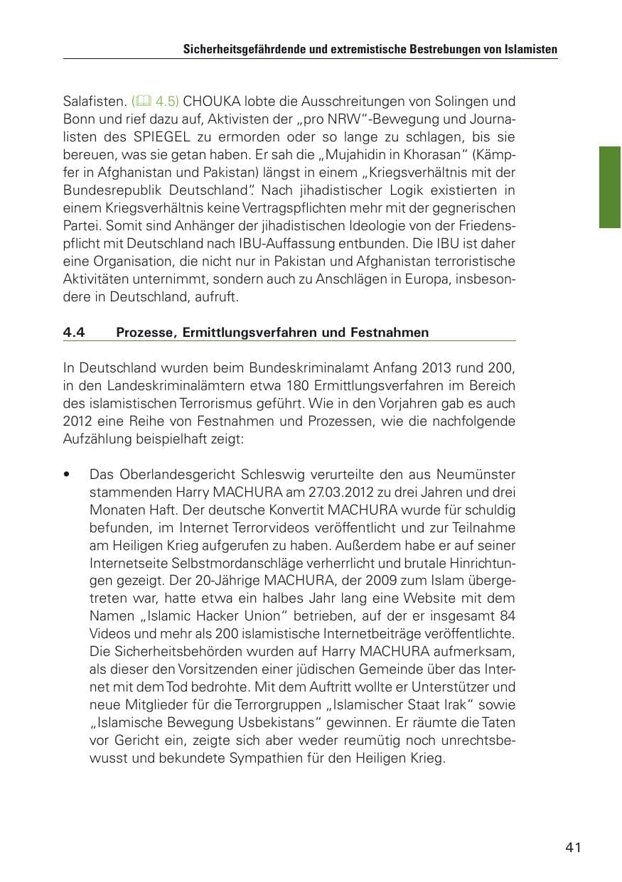 Seite 42 des Verfassungsschutzbericht 2012 Hamburg