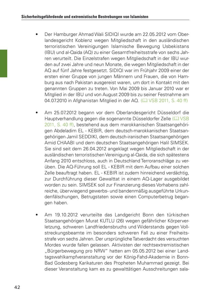 Seite 43 des Verfassungsschutzbericht 2012 Hamburg