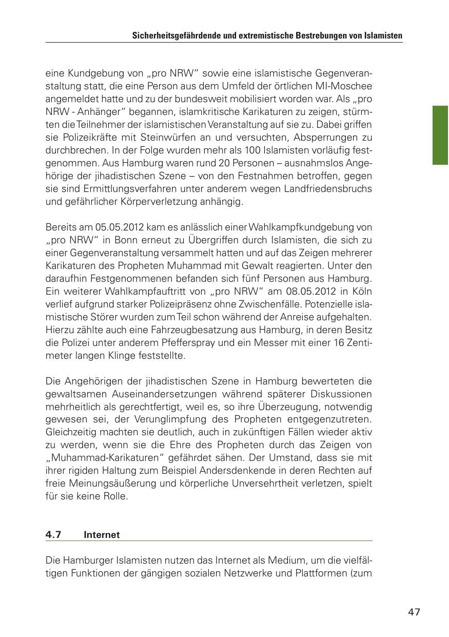 Seite 48 des Verfassungsschutzbericht 2012 Hamburg