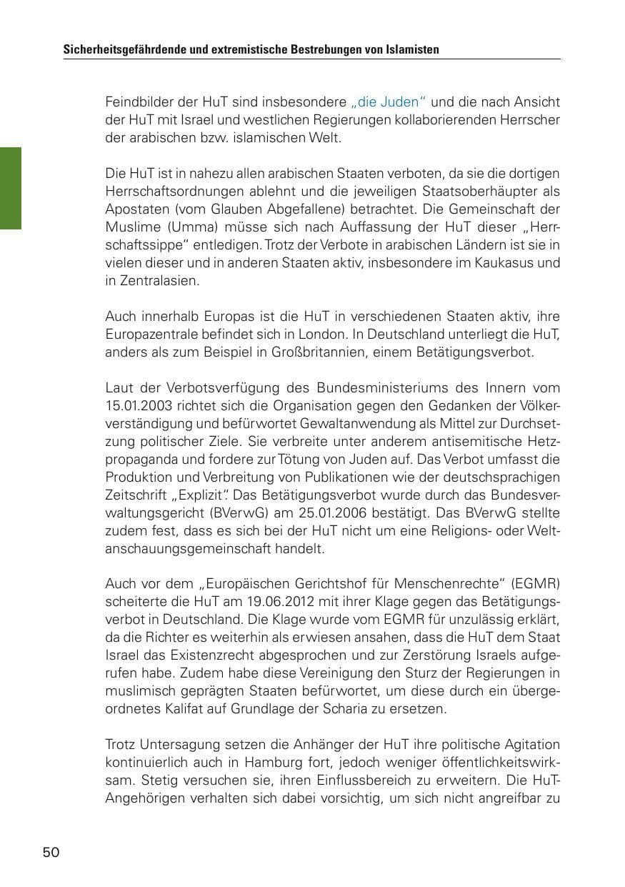 Seite 51 des Verfassungsschutzbericht 2012 Hamburg