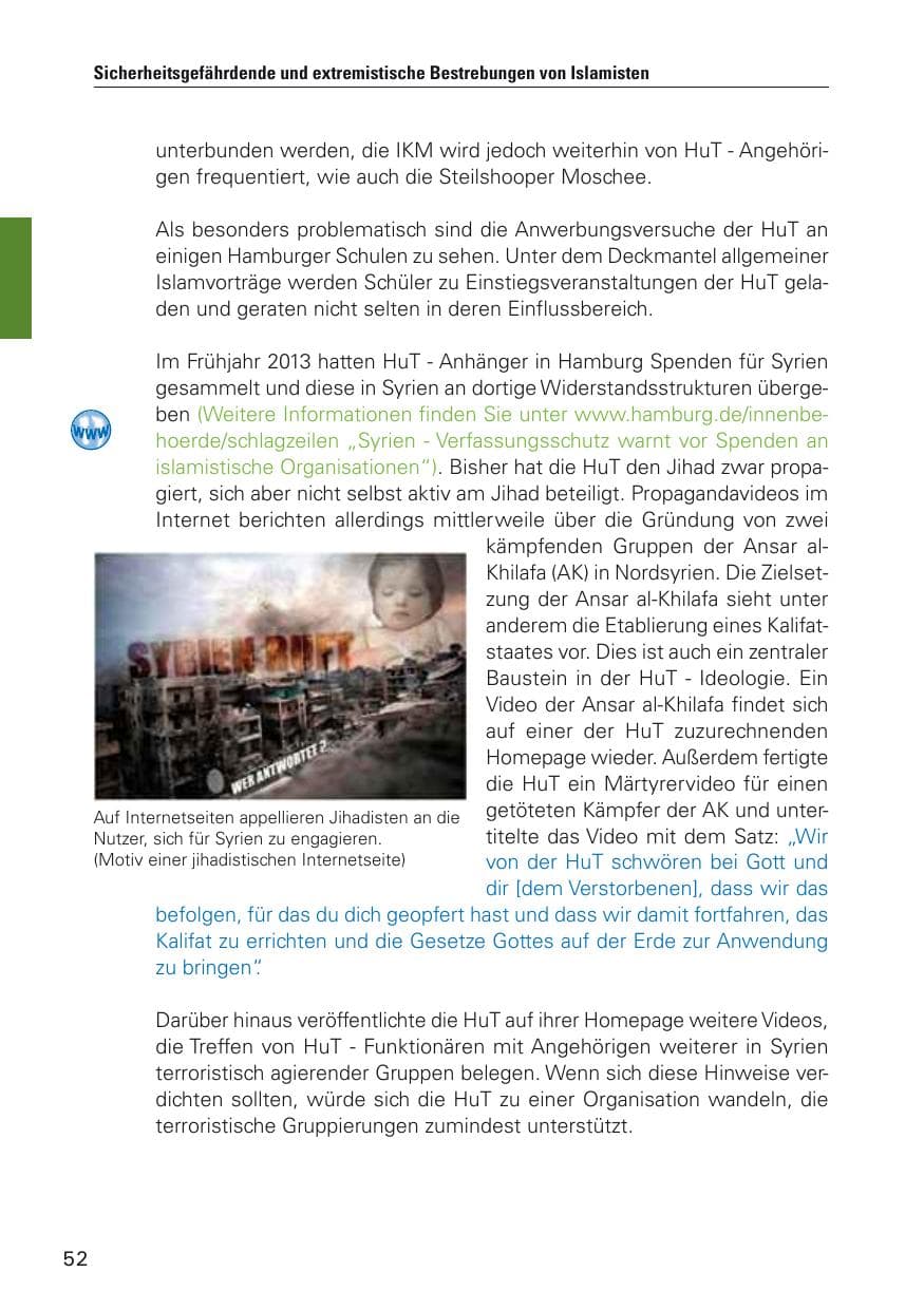 Seite 53 des Verfassungsschutzbericht 2012 Hamburg