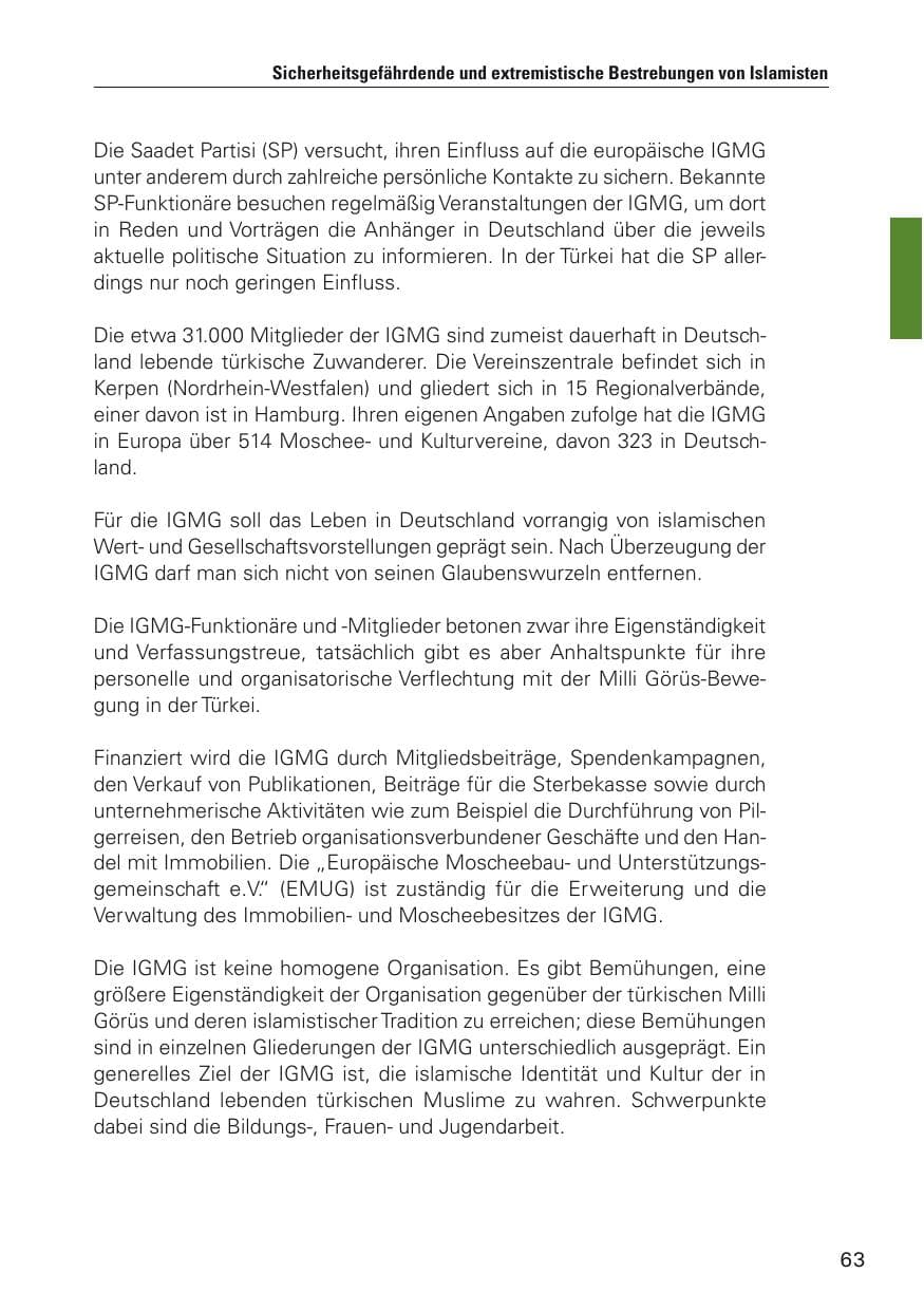 Seite 64 des Verfassungsschutzbericht 2012 Hamburg