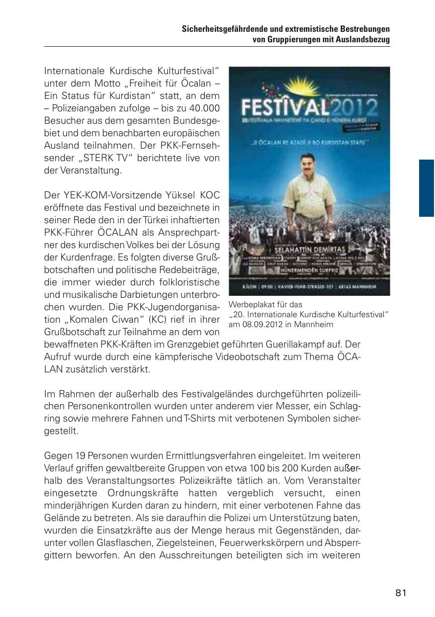 Seite 82 des Verfassungsschutzbericht 2012 Hamburg