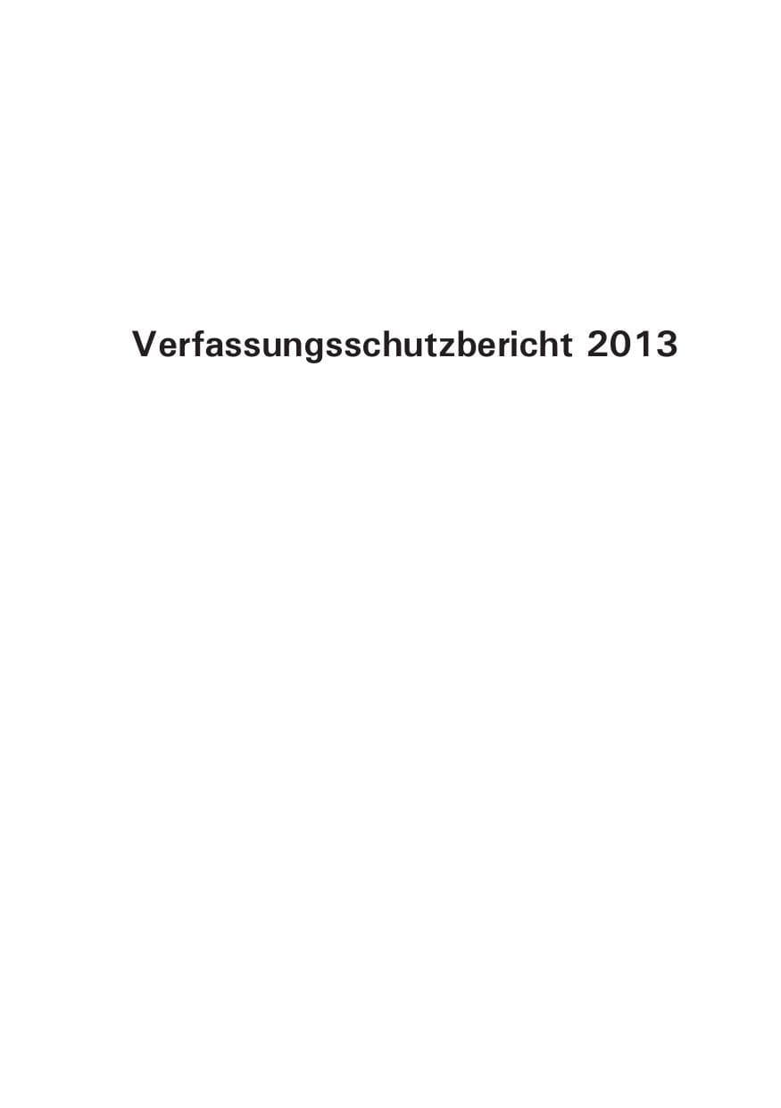 Seite 2 des Verfassungsschutzbericht 2013 Hamburg