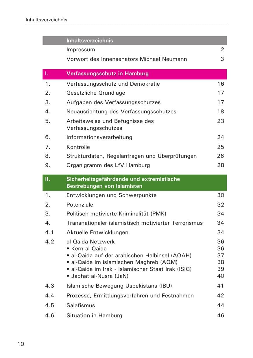 Seite 11 des Verfassungsschutzbericht 2013 Hamburg