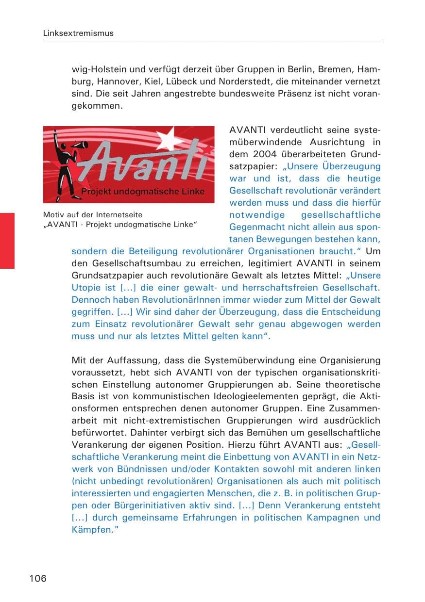 Seite 107 des Verfassungsschutzbericht 2013 Hamburg