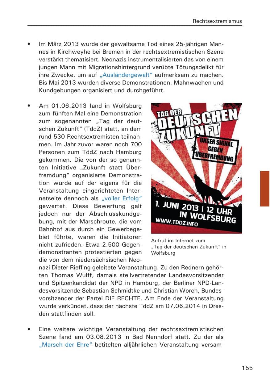Seite 156 des Verfassungsschutzbericht 2013 Hamburg