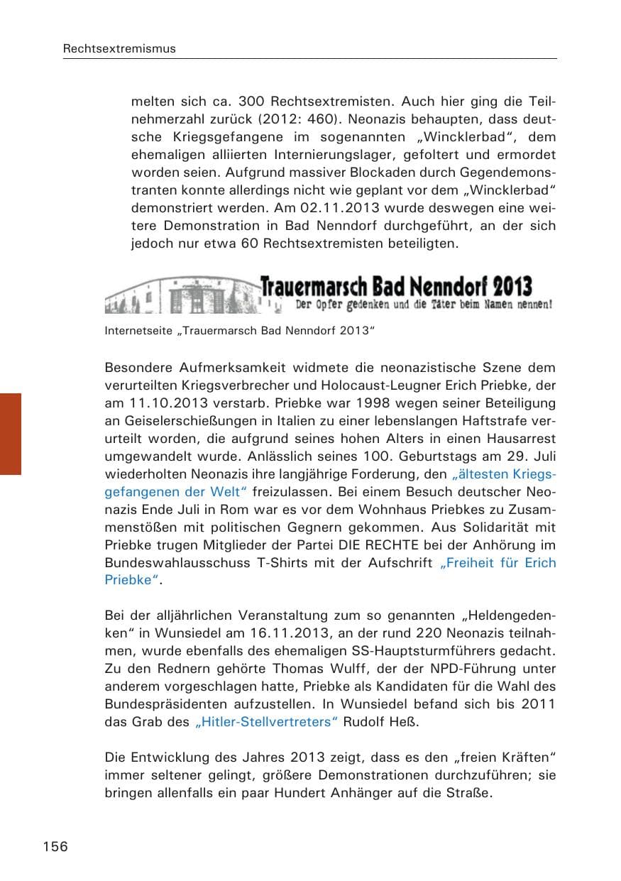 Seite 157 des Verfassungsschutzbericht 2013 Hamburg
