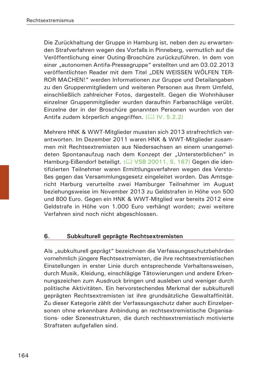 Seite 165 des Verfassungsschutzbericht 2013 Hamburg