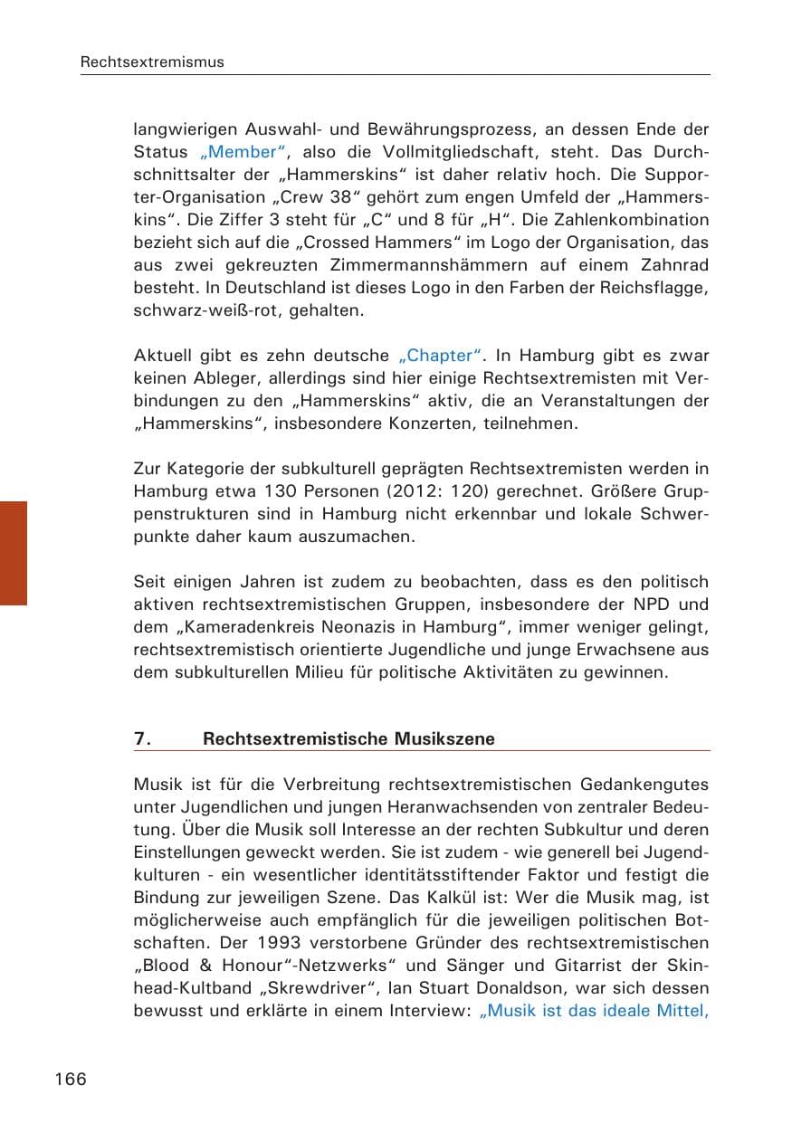 Seite 167 des Verfassungsschutzbericht 2013 Hamburg