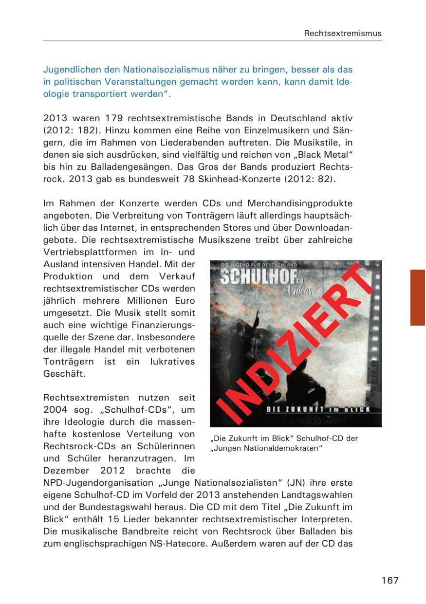 Seite 168 des Verfassungsschutzbericht 2013 Hamburg