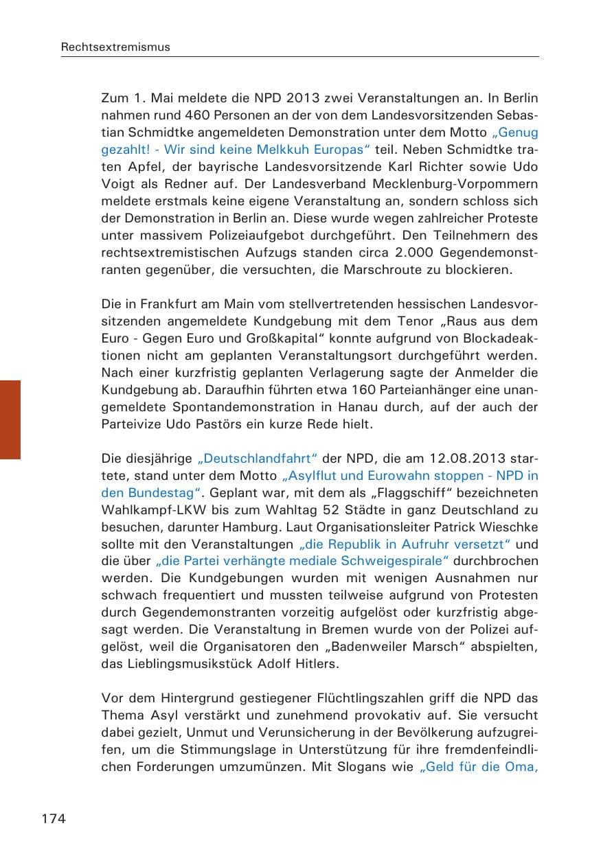 Seite 175 des Verfassungsschutzbericht 2013 Hamburg