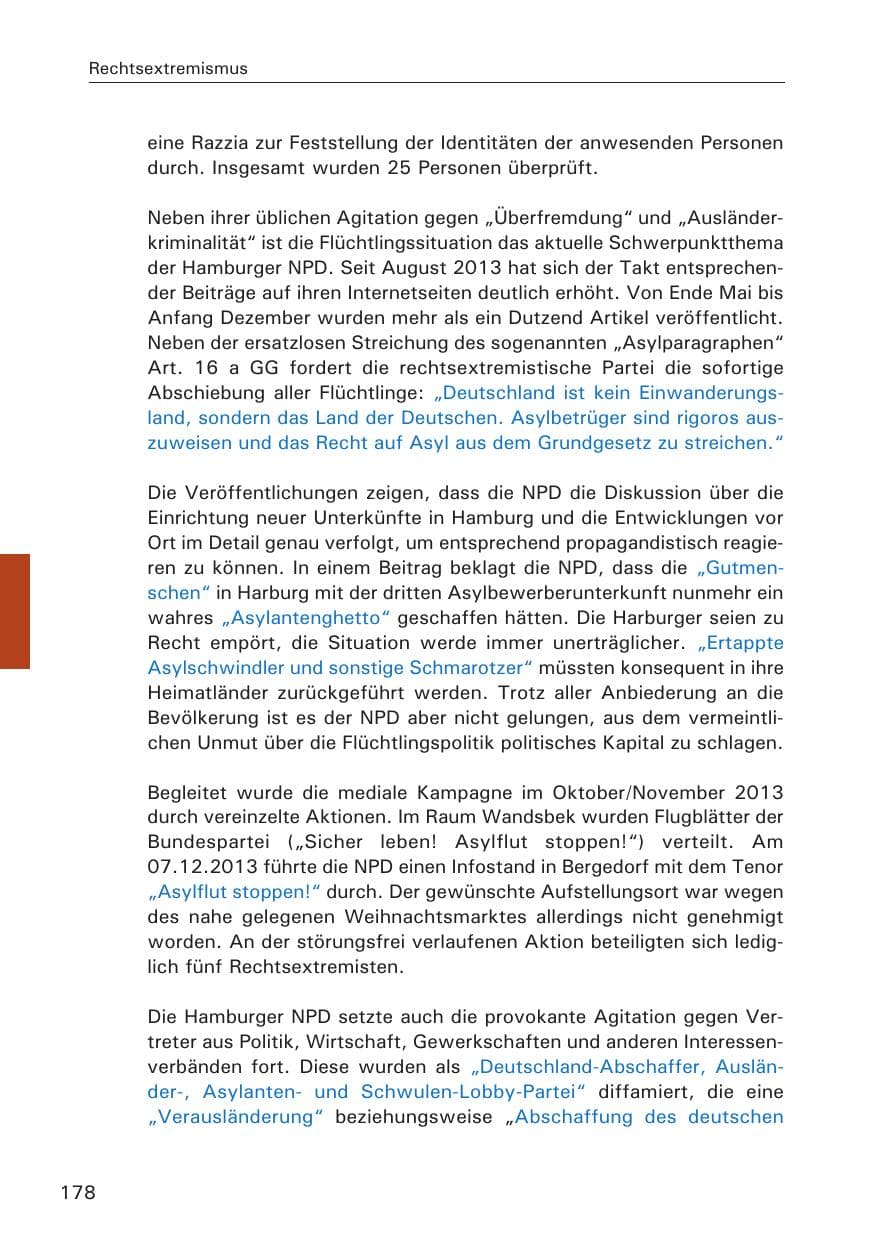 Seite 179 des Verfassungsschutzbericht 2013 Hamburg