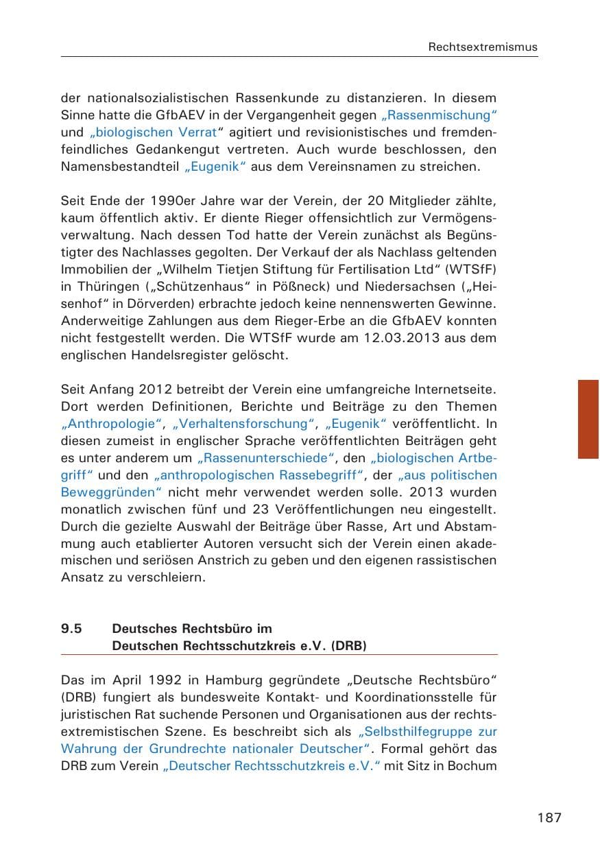 Seite 188 des Verfassungsschutzbericht 2013 Hamburg
