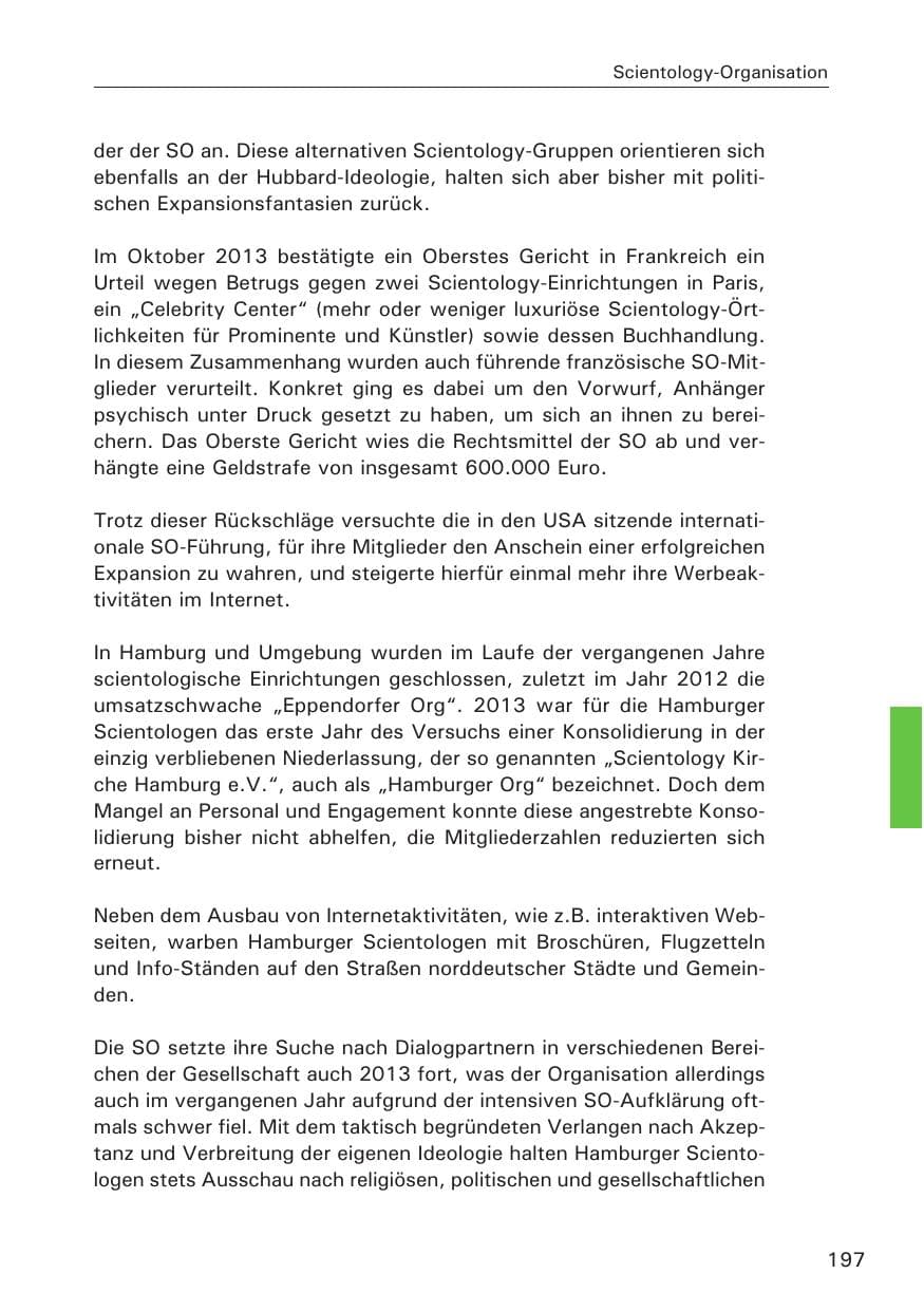 Seite 198 des Verfassungsschutzbericht 2013 Hamburg