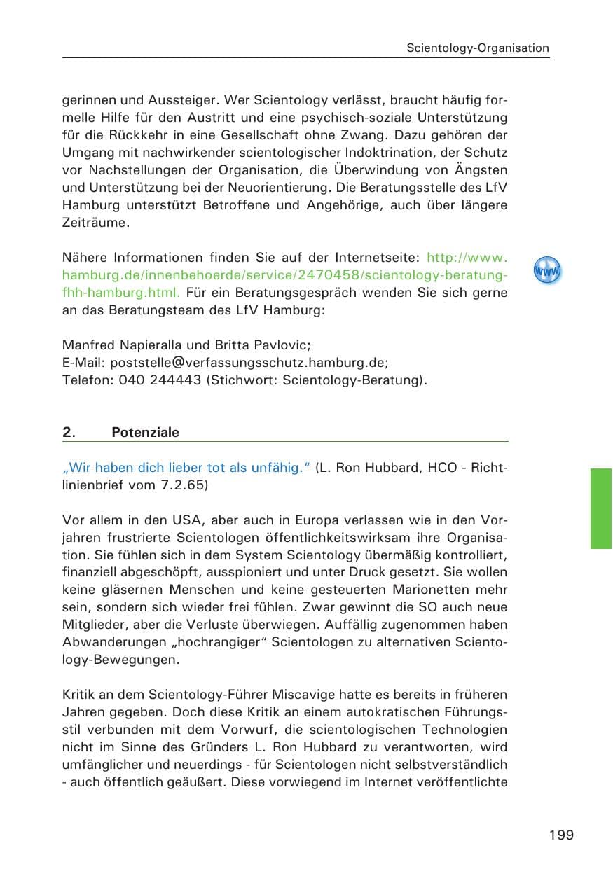 Seite 200 des Verfassungsschutzbericht 2013 Hamburg
