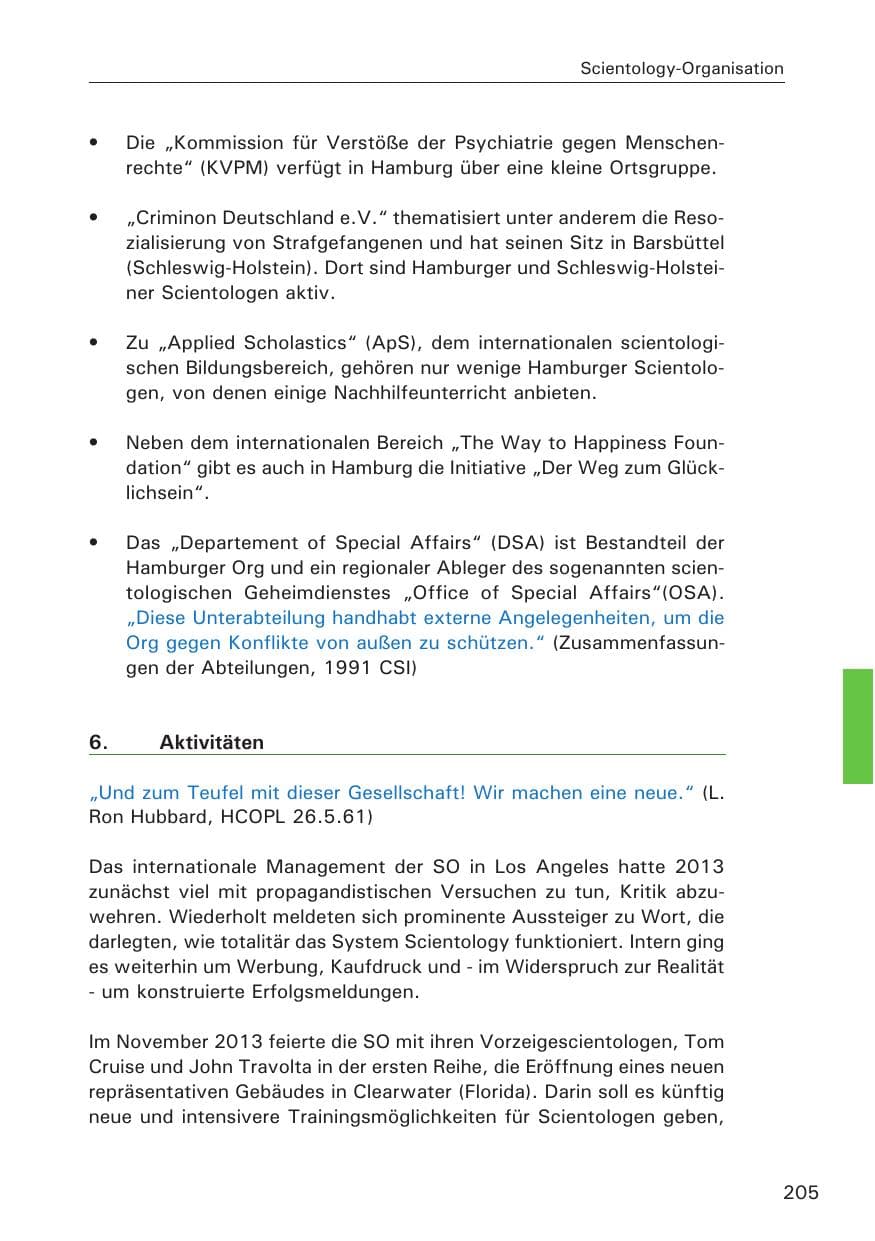 Seite 206 des Verfassungsschutzbericht 2013 Hamburg
