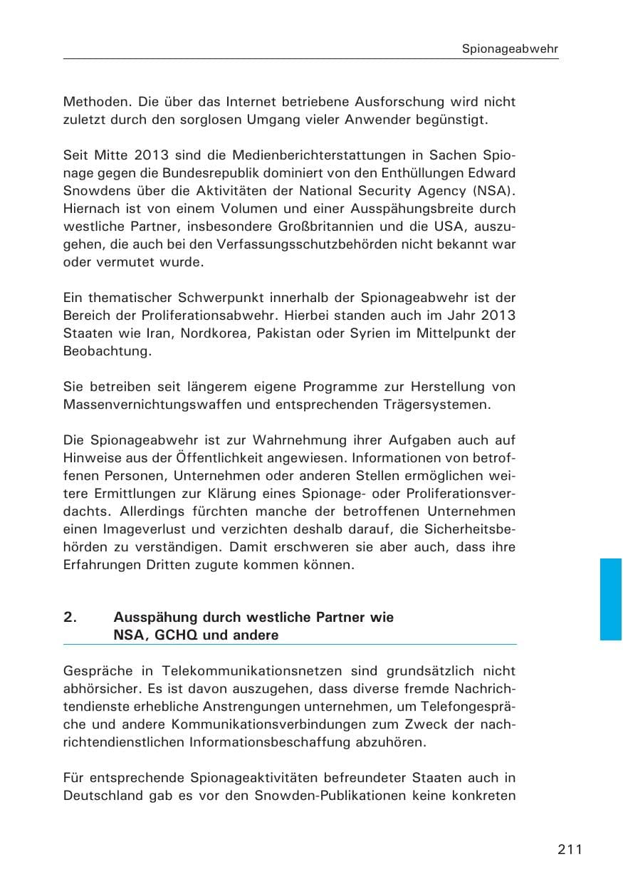 Seite 212 des Verfassungsschutzbericht 2013 Hamburg