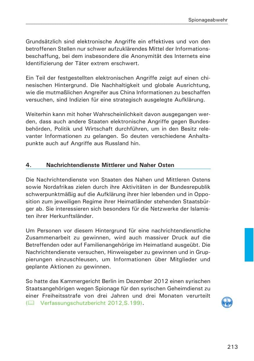 Seite 214 des Verfassungsschutzbericht 2013 Hamburg