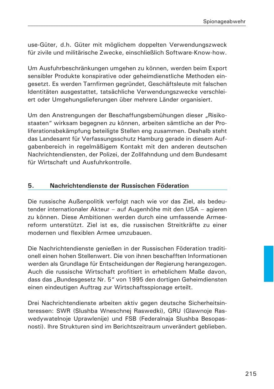 Seite 216 des Verfassungsschutzbericht 2013 Hamburg