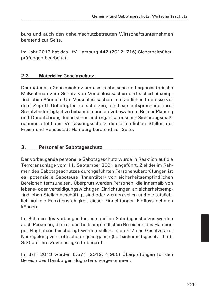 Seite 226 des Verfassungsschutzbericht 2013 Hamburg
