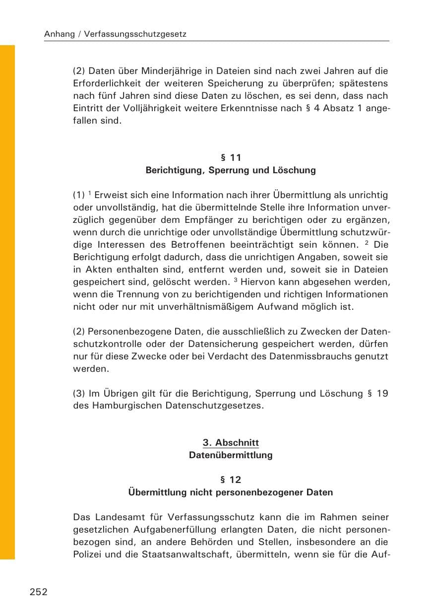 Seite 253 des Verfassungsschutzbericht 2013 Hamburg