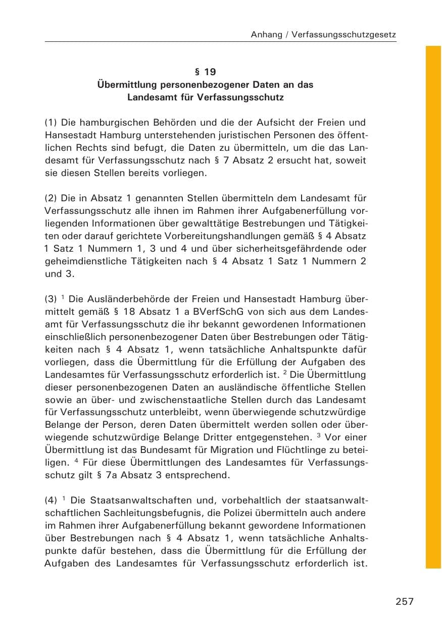 Seite 258 des Verfassungsschutzbericht 2013 Hamburg