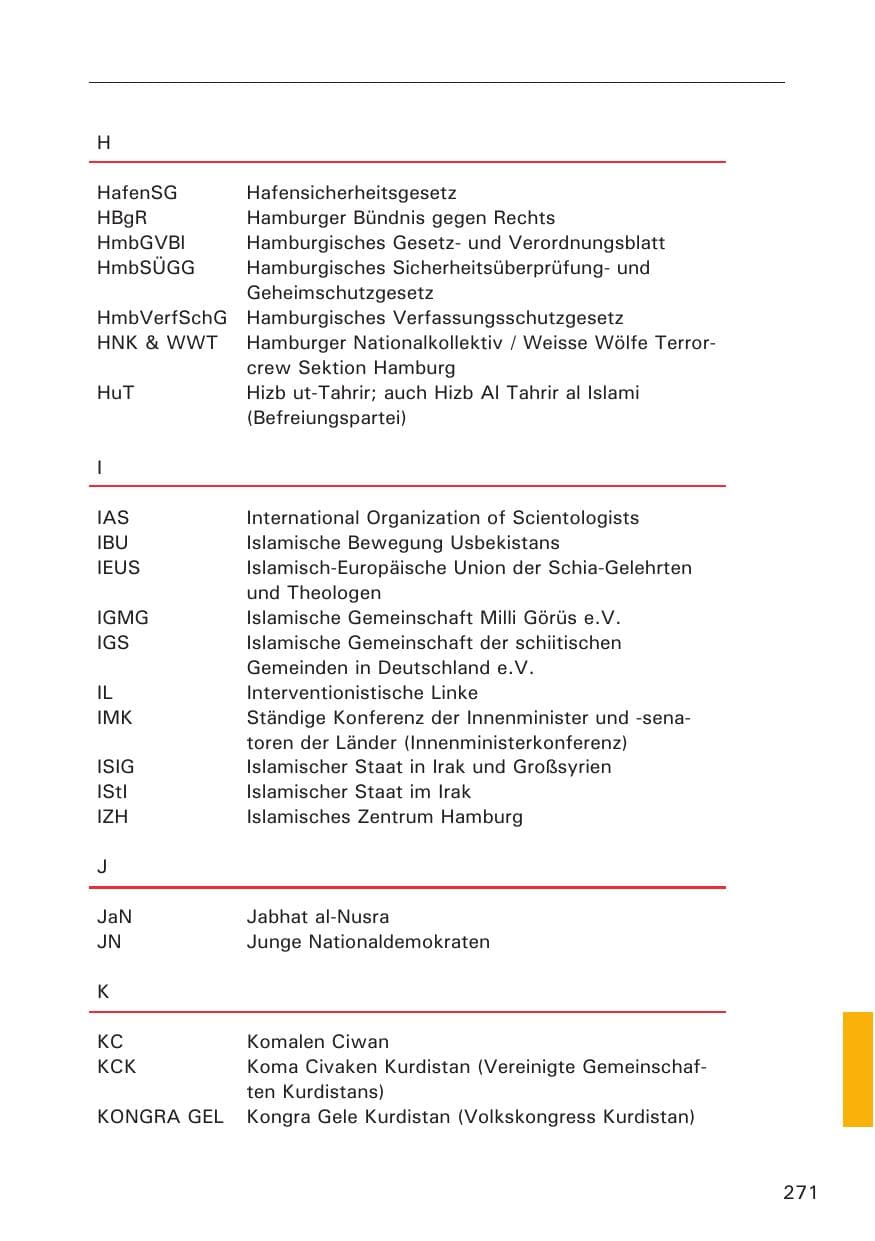 Seite 272 des Verfassungsschutzbericht 2013 Hamburg