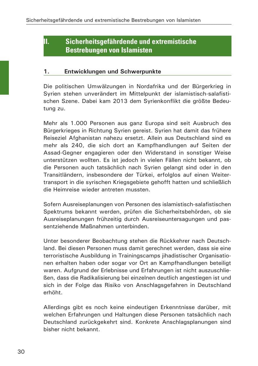 Seite 31 des Verfassungsschutzbericht 2013 Hamburg