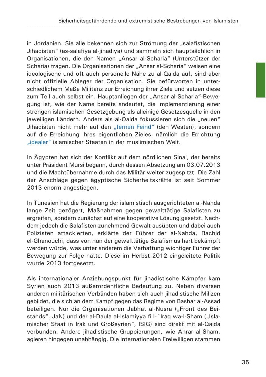 Seite 36 des Verfassungsschutzbericht 2013 Hamburg