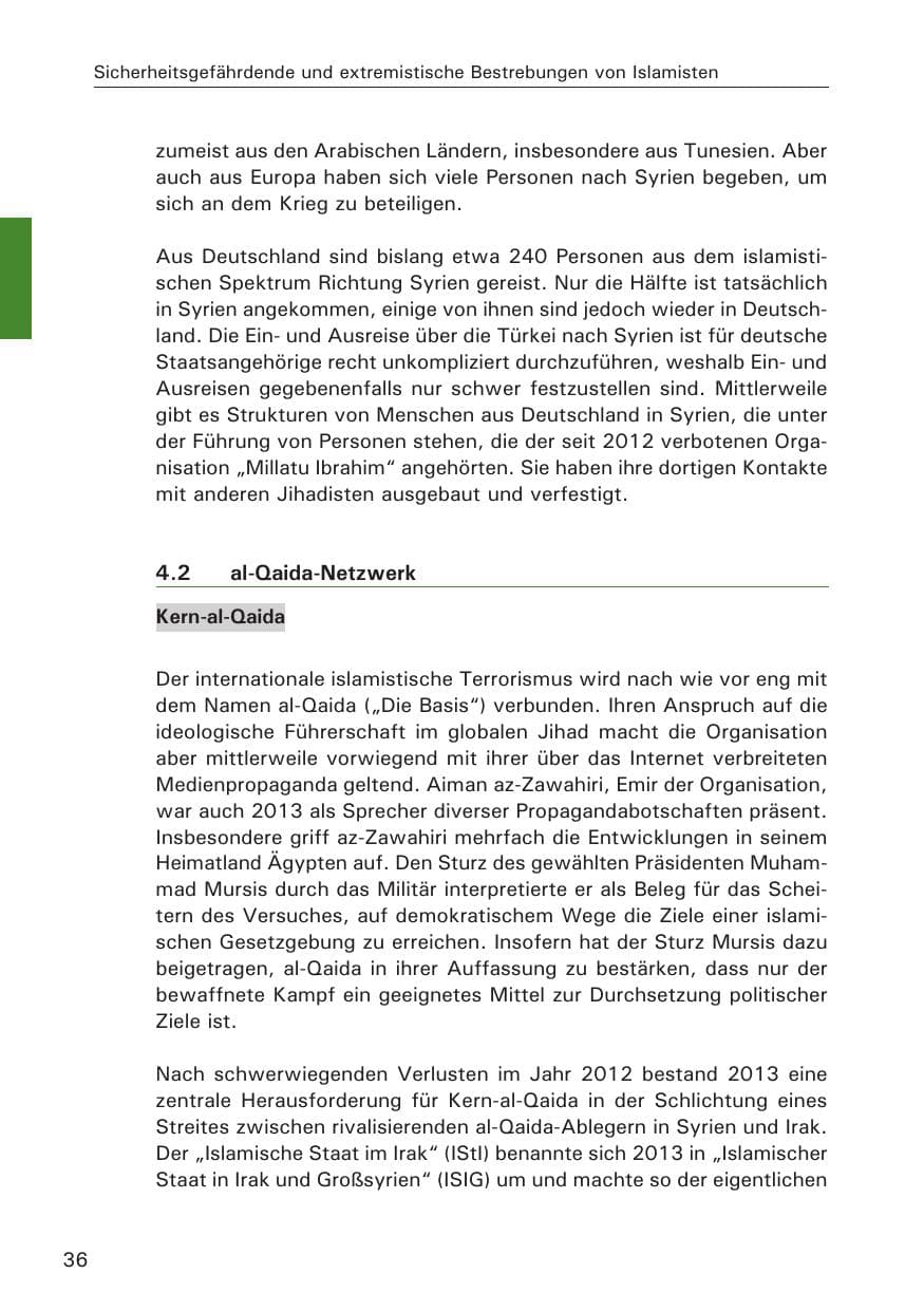 Seite 37 des Verfassungsschutzbericht 2013 Hamburg