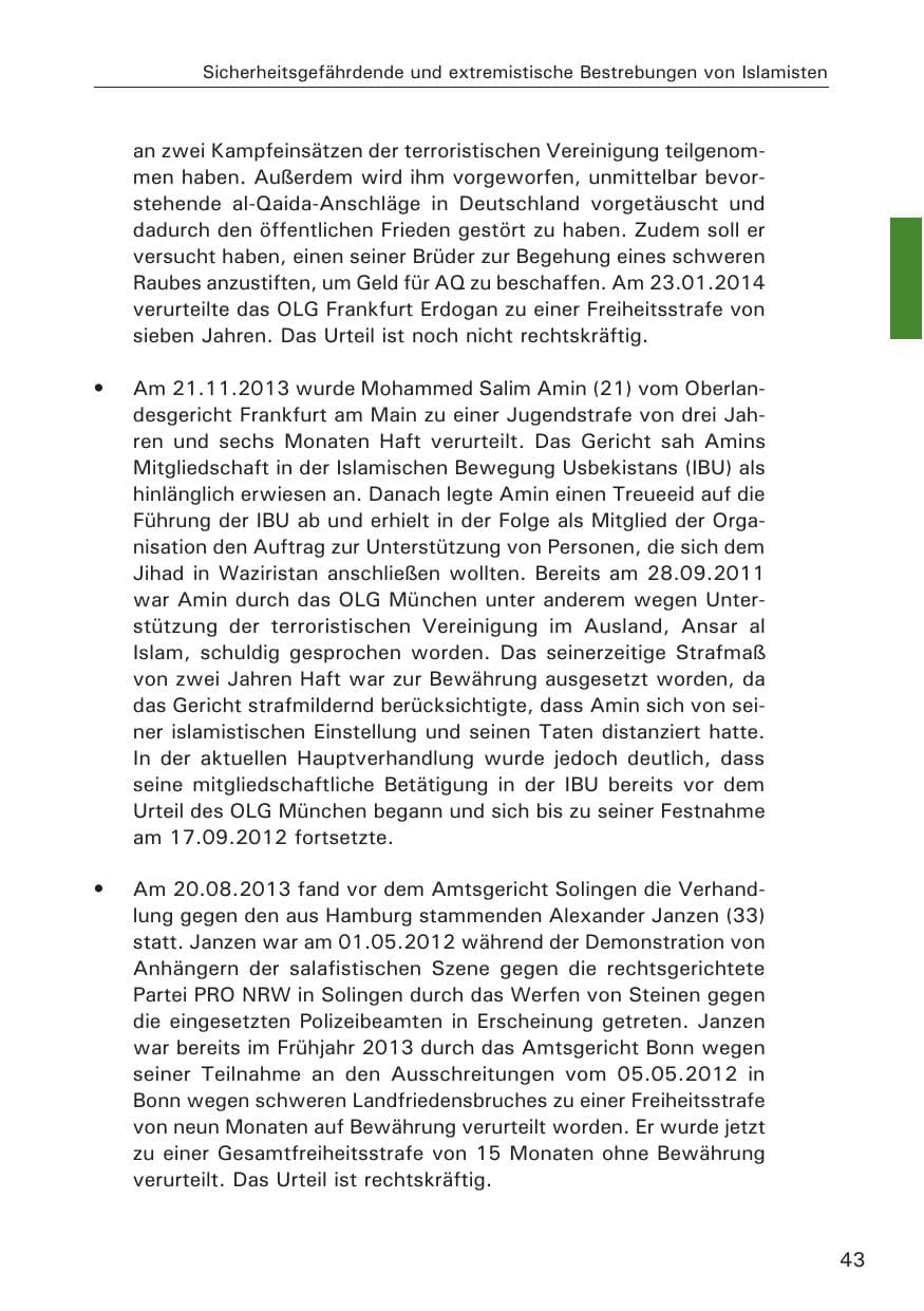 Seite 44 des Verfassungsschutzbericht 2013 Hamburg