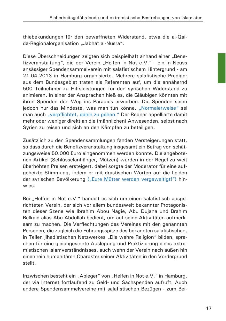 Seite 48 des Verfassungsschutzbericht 2013 Hamburg