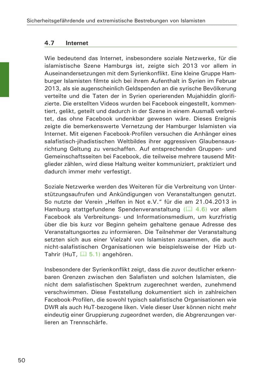 Seite 51 des Verfassungsschutzbericht 2013 Hamburg