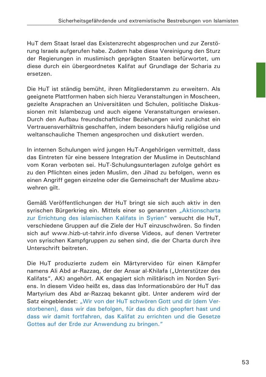 Seite 54 des Verfassungsschutzbericht 2013 Hamburg