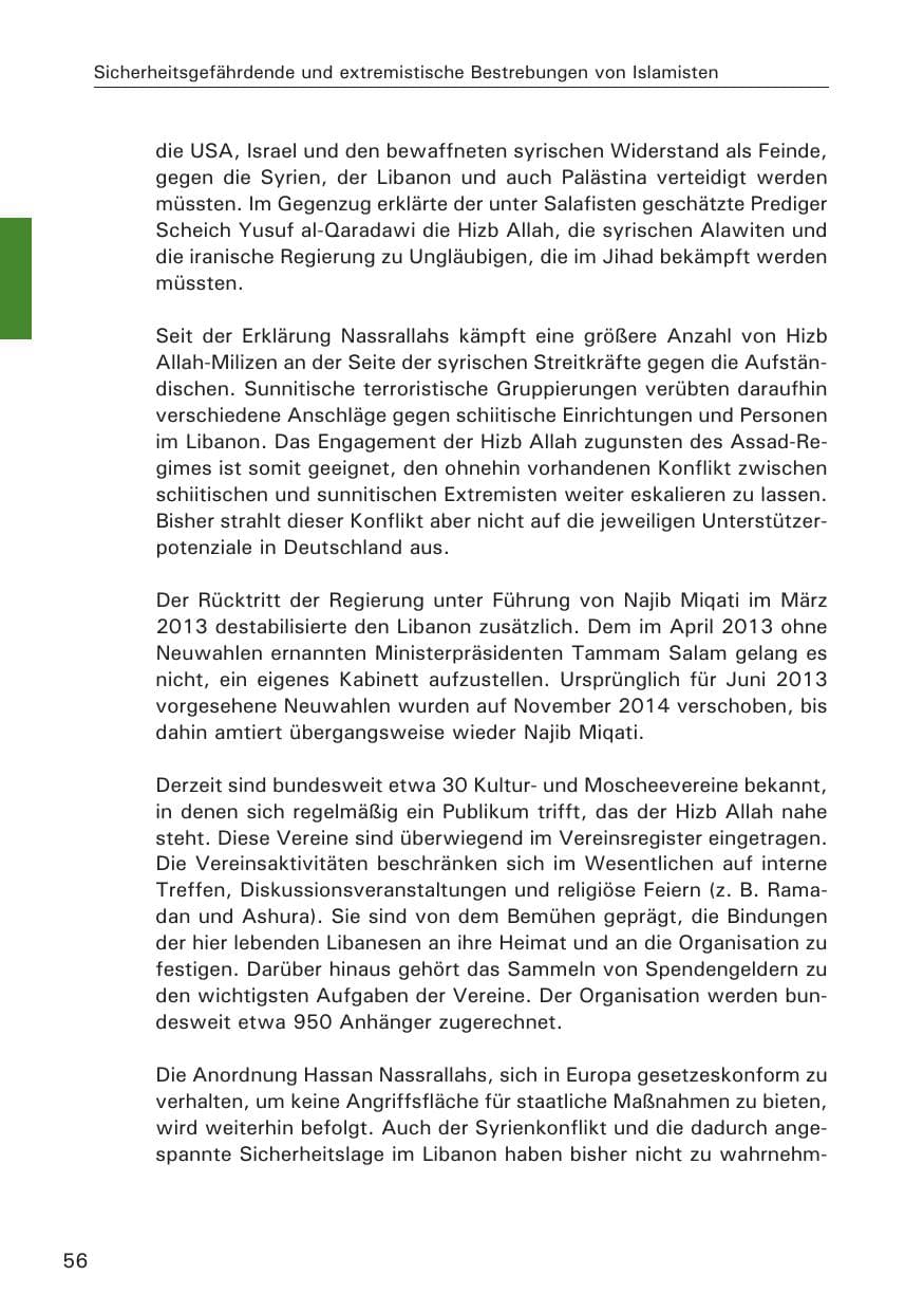 Seite 57 des Verfassungsschutzbericht 2013 Hamburg
