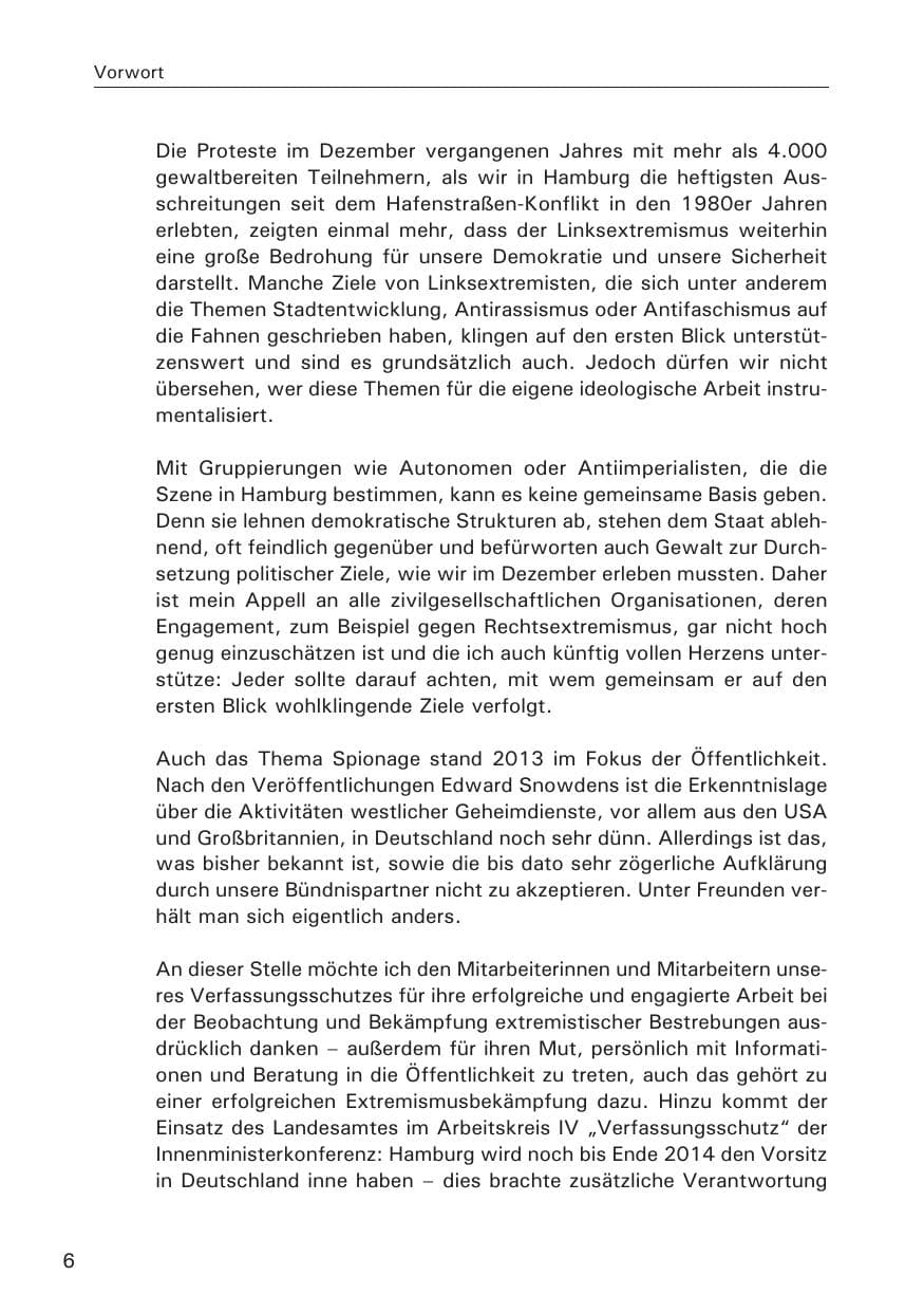 Seite 7 des Verfassungsschutzbericht 2013 Hamburg