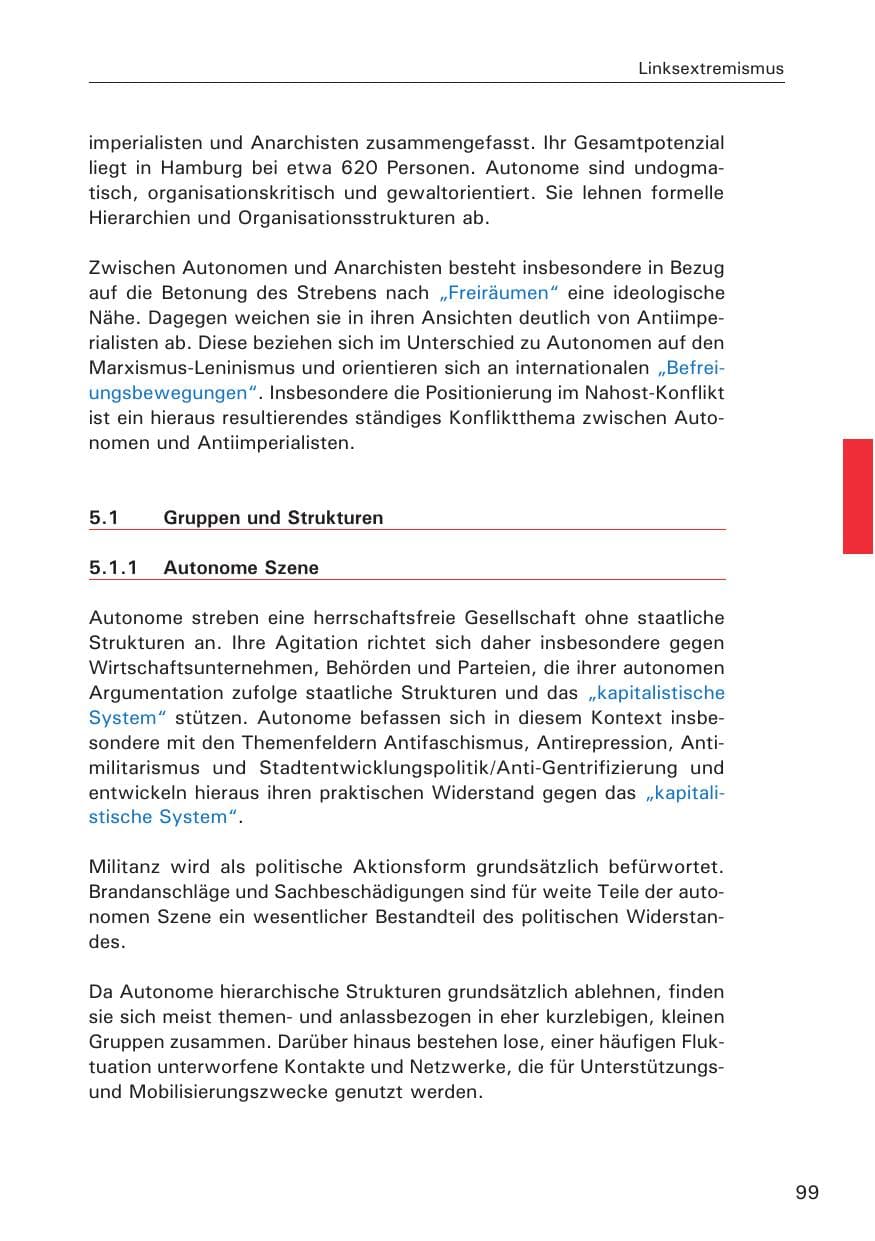Seite 100 des Verfassungsschutzbericht 2013 Hamburg